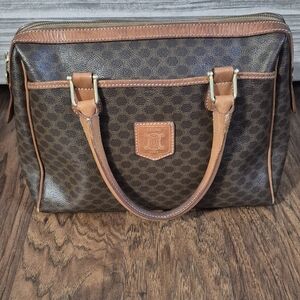 Celine Macadam Boston Bag M92 Vintage. Handles Have Been Cleaned. AUTHENTIC